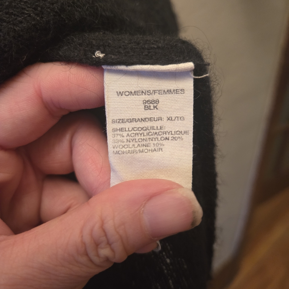 Woolrich Ski Sweater Black Wool Blend Alpine Lodge Graphic XL - Picture 12 of 12